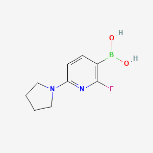 molecular formula C9H12BFN2O2 B2824795 2-Fluoro-6-pyrrolidinopyridine-3-boronic acid CAS No. 2132382-87-5