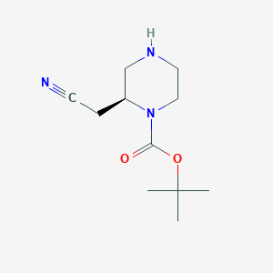 molecular formula C11H19N3O2 B2824799 tert-butyl (2S)-2-(cyanomethyl)piperazine-1-carboxylate CAS No. 1589565-36-5