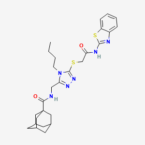 N-[[5-[2-(1,3-benzothiazol-2-ylamino)-2-oxoethyl]sulfanyl-4-butyl-1,2,4-triazol-3-yl]methyl]adamantane-1-carboxamide