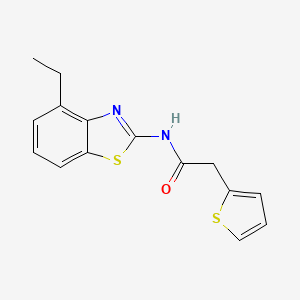 molecular formula C15H14N2OS2 B2824815 N-(4-乙基苯并[1,2-d]噻唑-2-基)-2-(噻吩-2-基)乙酰胺 CAS No. 921519-31-5