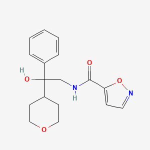 molecular formula C17H20N2O4 B2824818 N-(2-hydroxy-2-phenyl-2-(tetrahydro-2H-pyran-4-yl)ethyl)isoxazole-5-carboxamide CAS No. 2195881-27-5
