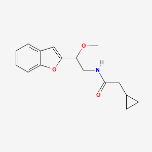 molecular formula C16H19NO3 B2824821 N-(2-(苯并呋喃-2-基)-2-甲氧基乙基)-2-环丙基乙酰胺 CAS No. 2034421-24-2