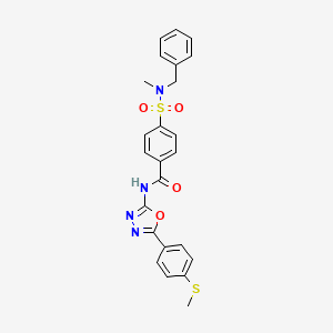 molecular formula C24H22N4O4S2 B2824822 4-(N-benzyl-N-methylsulfamoyl)-N-(5-(4-(methylthio)phenyl)-1,3,4-oxadiazol-2-yl)benzamide CAS No. 886919-44-4
