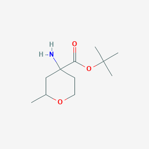 molecular formula C11H21NO3 B2824848 Tert-butyl 4-amino-2-methyloxane-4-carboxylate CAS No. 2248267-22-1