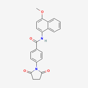 molecular formula C22H18N2O4 B2824849 4-(2,5-dioxopyrrolidin-1-yl)-N-(4-methoxynaphthalen-1-yl)benzamide CAS No. 327971-74-4