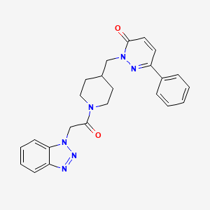 molecular formula C24H24N6O2 B2824852 2-({1-[2-(1H-1,2,3-苯并三唑-1-基)乙酰基]哌啶-4-基}甲基)-6-苯基-2,3-二氢吡啶并[4,5-d]嘧啶-3-酮 CAS No. 2097910-44-4