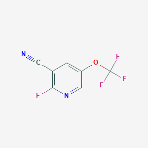 molecular formula C7H2F4N2O B2824857 3-Cyano-2-fluoro-5-(trifluoromethoxy)pyridine CAS No. 1361835-54-2