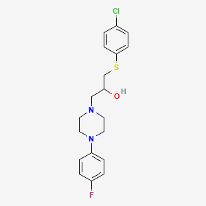 molecular formula C19H22ClFN2OS B2824859 1-[(4-Chlorophenyl)sulfanyl]-3-[4-(4-fluorophenyl)piperazino]-2-propanol CAS No. 338421-73-1