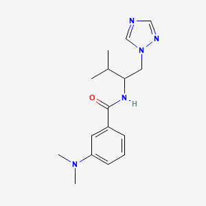 molecular formula C16H23N5O B2824860 3-(dimethylamino)-N-(3-methyl-1-(1H-1,2,4-triazol-1-yl)butan-2-yl)benzamide CAS No. 2034333-63-4