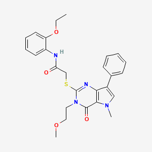molecular formula C26H28N4O4S B2824862 N-(2-ethoxyphenyl)-2-((3-(2-methoxyethyl)-5-methyl-4-oxo-7-phenyl-4,5-dihydro-3H-pyrrolo[3,2-d]pyrimidin-2-yl)thio)acetamide CAS No. 1111998-30-1