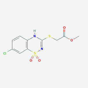 methyl 2-((7-chloro-1,1-dioxido-4H-benzo[e][1,2,4]thiadiazin-3-yl)thio)acetate