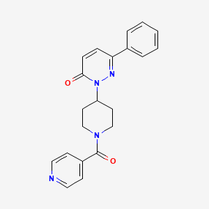 molecular formula C21H20N4O2 B2824866 6-Phenyl-2-[1-(pyridine-4-carbonyl)piperidin-4-yl]pyridazin-3-one CAS No. 2380009-88-9