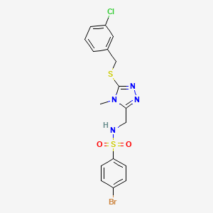molecular formula C17H16BrClN4O2S2 B2824867 4-溴-N-({5-[(3-氯苄)硫基]-4-甲基-4H-1,2,4-三唑-3-基}甲基)苯磺酰胺 CAS No. 338421-63-9