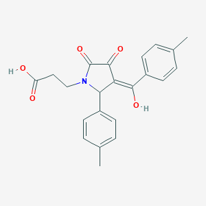 molecular formula C22H21NO5 B282487 3-[3-Hydroxy-4-(4-methyl-benzoyl)-2-oxo-5-p-tolyl-2,5-dihydro-pyrrol-1-yl]-propi 