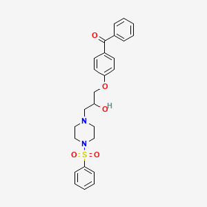 molecular formula C26H28N2O5S B2824871 1-(4-Benzoylphenoxy)-3-[4-(benzenesulfonyl)piperazin-1-yl]propan-2-ol CAS No. 700860-50-0