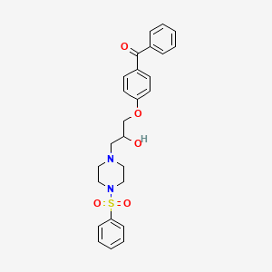 molecular formula C26H28N2O5S B2824871 1-(4-苯甲酰基苯氧基)-3-[4-(苯磺酰基)哌嗪-1-基]丙醇 CAS No. 700860-50-0