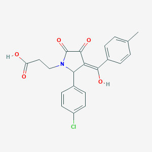 3-[2-(4-chlorophenyl)-4-hydroxy-3-(4-methylbenzoyl)-5-oxo-2,5-dihydro-1H-pyrrol-1-yl]propanoic acid