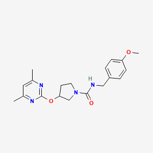 molecular formula C19H24N4O3 B2824882 3-((4,6-dimethylpyrimidin-2-yl)oxy)-N-(4-methoxybenzyl)pyrrolidine-1-carboxamide CAS No. 2034499-48-2