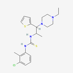molecular formula C21H29ClN4S2 B2824886 1-(3-Chloro-2-methylphenyl)-3-(1-(4-ethylpiperazin-1-yl)-1-(thiophen-2-yl)propan-2-yl)thiourea CAS No. 863017-69-0