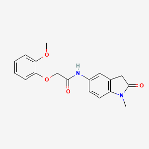 molecular formula C18H18N2O4 B2824894 2-(2-甲氧基苯氧基)-N-(1-甲基-2-氧代吲哚-5-基)乙酰胺 CAS No. 921838-30-4