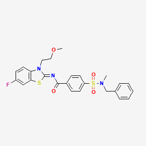 molecular formula C25H24FN3O4S2 B2824896 4-[benzyl(methyl)sulfamoyl]-N-[6-fluoro-3-(2-methoxyethyl)-1,3-benzothiazol-2-ylidene]benzamide CAS No. 864976-56-7