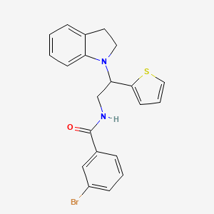 3-bromo-N-(2-(indolin-1-yl)-2-(thiophen-2-yl)ethyl)benzamide