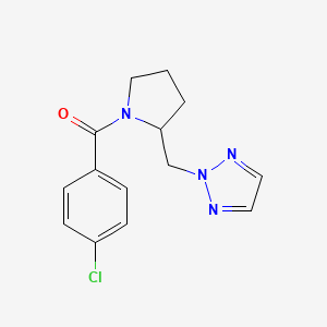 molecular formula C14H15ClN4O B2824910 (2-((2H-1,2,3-triazol-2-yl)methyl)pyrrolidin-1-yl)(4-chlorophenyl)methanone CAS No. 2189498-34-6