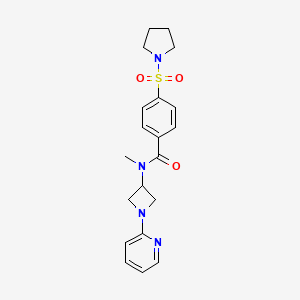 molecular formula C20H24N4O3S B2824912 N-Methyl-N-(1-pyridin-2-ylazetidin-3-yl)-4-pyrrolidin-1-ylsulfonylbenzamide CAS No. 2415599-52-7