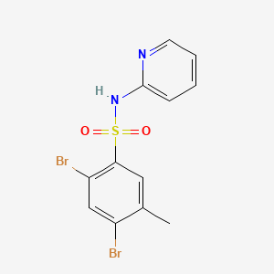molecular formula C12H10Br2N2O2S B2824922 [(2,4-Dibromo-5-methylphenyl)sulfonyl]-2-pyridylamine CAS No. 1246821-25-9