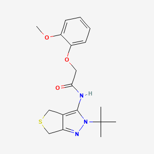 molecular formula C18H23N3O3S B2824923 N-(2-叔丁基-4,6-二氢噻吩[3,4-c]吡唑-3-基)-2-(2-甲氧基苯氧基)乙酰胺 CAS No. 893927-88-3