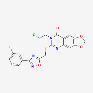 molecular formula C21H17FN4O5S B2824927 N-(4-bromobenzyl)-3-(3-pyrrolidin-1-ylpyrazin-2-yl)benzamide CAS No. 1112013-73-6