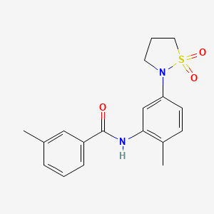 molecular formula C18H20N2O3S B2824928 N-(5-(1,1-dioxidoisothiazolidin-2-yl)-2-methylphenyl)-3-methylbenzamide CAS No. 941994-37-2