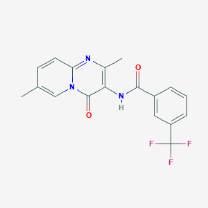 molecular formula C18H14F3N3O2 B2824929 N-(2,7-dimethyl-4-oxo-4H-pyrido[1,2-a]pyrimidin-3-yl)-3-(trifluoromethyl)benzamide CAS No. 941965-68-0