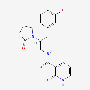 molecular formula C19H20FN3O3 B2824934 N-(3-(3-氟苯基)-2-(2-氧代吡咯啉-1-基)丙基)-2-氧代-1,2-二氢吡啶-3-甲酰胺 CAS No. 1421513-16-7