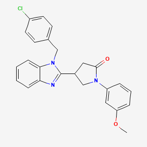 molecular formula C25H22ClN3O2 B2824939 4-(1-(4-chlorobenzyl)-1H-benzo[d]imidazol-2-yl)-1-(3-methoxyphenyl)pyrrolidin-2-one CAS No. 844858-03-3