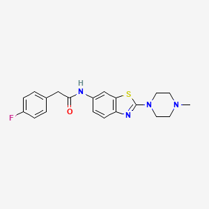 molecular formula C20H21FN4OS B2824940 2-(4-氟苯基)-N-(2-(4-甲基哌嗪-1-基)苯并[d]噻唑-6-基)乙酰胺 CAS No. 1105223-32-2