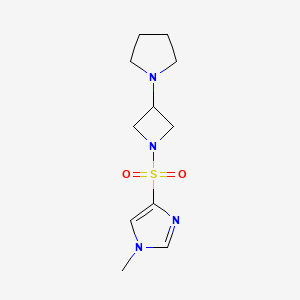 molecular formula C11H18N4O2S B2824941 1-Methyl-4-(3-pyrrolidin-1-ylazetidin-1-yl)sulfonylimidazole CAS No. 2309586-61-4