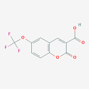 molecular formula C11H5F3O5 B2824942 6-Trifluoromethoxy-3-carboxy-coumarin CAS No. 165685-08-5