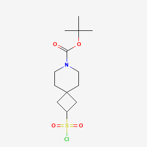 molecular formula C13H22ClNO4S B2824947 叔丁基2-氯磺酰-7-氮杂螺[3.5]壬烷-7-羧酸酯 CAS No. 2408970-90-9