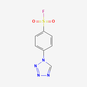 molecular formula C7H5FN4O2S B2824949 4-(Tetrazol-1-yl)benzenesulfonyl fluoride CAS No. 2137795-88-9