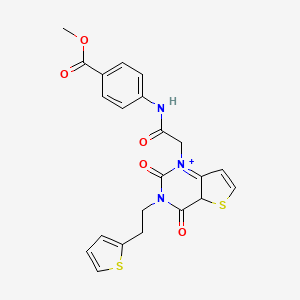 molecular formula C22H19N3O5S2 B2824953 甲基4-(2-{2,4-二氧代-3-[2-(噻吩-2-基)乙基]-1H,2H,3H,4H-噻吩[3,2-d]嘧啶-1-基}乙酰氨基)苯甲酸酯 CAS No. 1260999-47-0