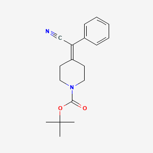 molecular formula C18H22N2O2 B2824957 Tert-butyl 4-(cyano(phenyl)methylene)piperidine-1-carboxylate CAS No. 1170054-42-8