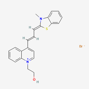 molecular formula C22H21BrN2OS B2824961 2-[4-[(E,3Z)-3-(3-Methyl-1,3-benzothiazol-2-ylidene)prop-1-enyl]quinolin-1-ium-1-yl]ethanol;bromide CAS No. 2251050-85-6