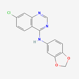 molecular formula C15H10ClN3O2 B2824962 N-(1,3-苯并二氧杂噻吩-5-基)-7-氯-4-喹唑啉胺 CAS No. 477856-41-0