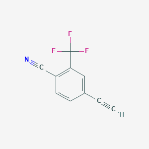 molecular formula C10H4F3N B2824964 4-Ethynyl-2-(trifluoromethyl)benzonitrile CAS No. 239104-49-5
