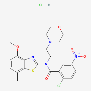 2-chloro-N-(4-methoxy-7-methylbenzo[d]thiazol-2-yl)-N-(2-morpholinoethyl)-5-nitrobenzamide hydrochloride