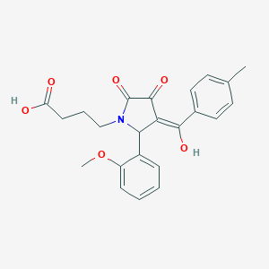 molecular formula C23H23NO6 B282497 4-[3-hydroxy-5-(2-methoxyphenyl)-4-(4-methylbenzoyl)-2-oxo-2,5-dihydro-1H-pyrrol-1-yl]butanoic acid 