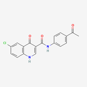 molecular formula C18H13ClN2O3 B2824985 N-(4-acetylphenyl)-6-chloro-4-hydroxyquinoline-3-carboxamide CAS No. 955314-07-5