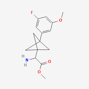 molecular formula C15H18FNO3 B2824988 Methyl 2-amino-2-[3-(3-fluoro-5-methoxyphenyl)-1-bicyclo[1.1.1]pentanyl]acetate CAS No. 2287263-34-5