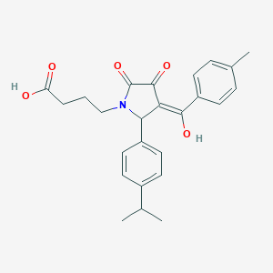 molecular formula C25H27NO5 B282499 4-[3-hydroxy-5-(4-isopropylphenyl)-4-(4-methylbenzoyl)-2-oxo-2,5-dihydro-1H-pyrrol-1-yl]butanoic acid 